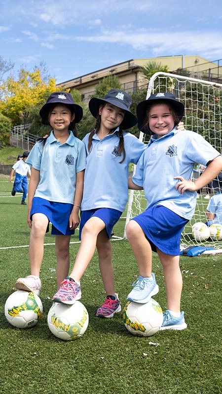 St Canice's Katoomba students playing soccer