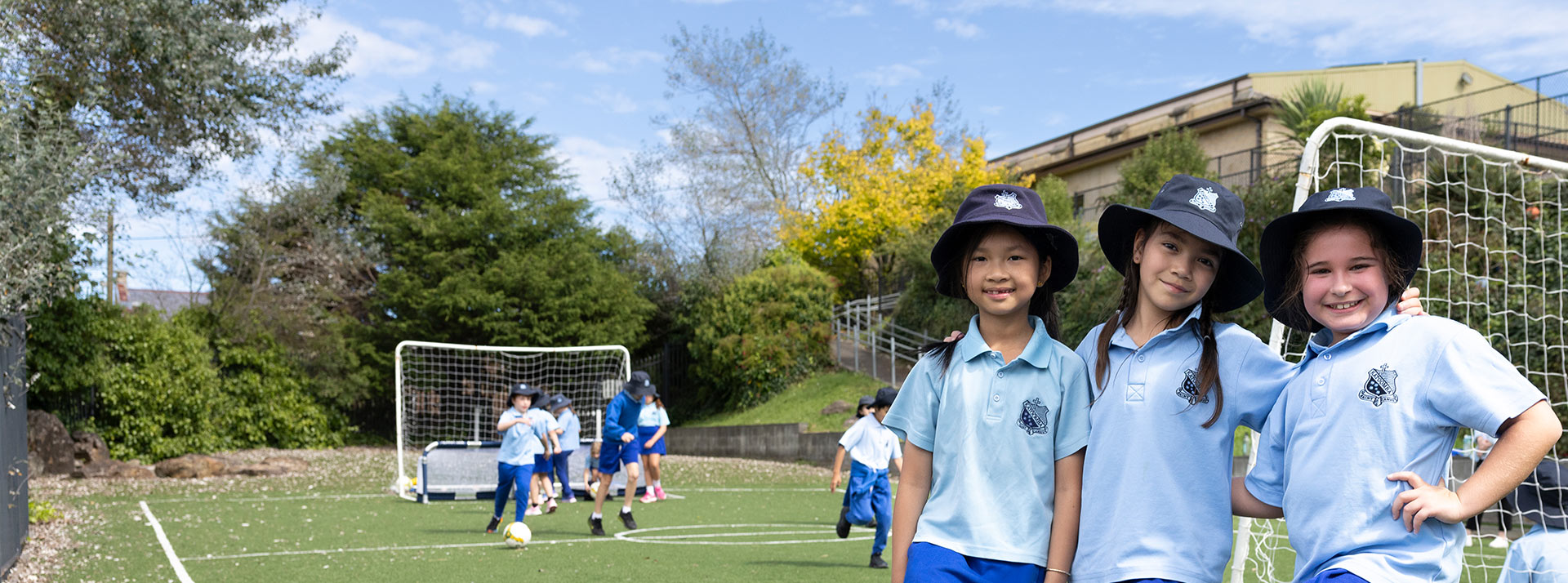 St Canice's Katoomba students playing soccer