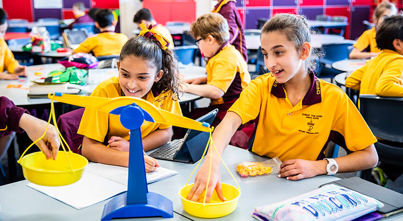 Christ the King North Rocks students in maths class 