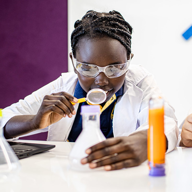 Catholic Schools Parramatta Diocese student conducting science experiment