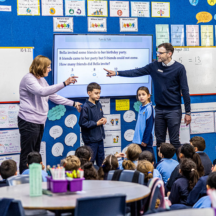Teachers inspiring class at St Margaret Mary's Primary Merrylands