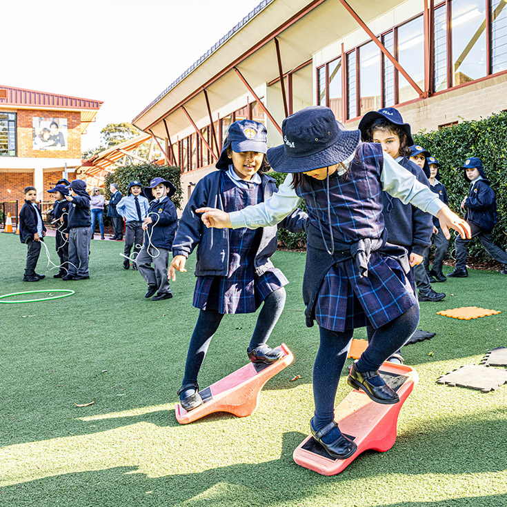 St Margaret Marys Catholic Primary Merrylands students playing outside