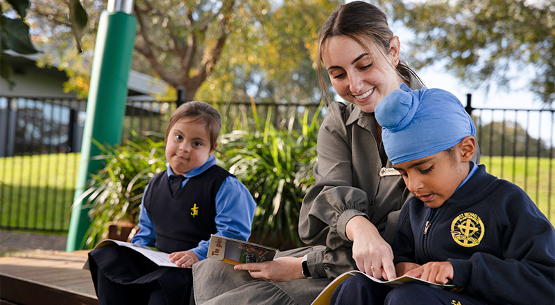 St Michael's Primary; Blacktown South; COLA; Outdoor; Reading; Books; Teacher