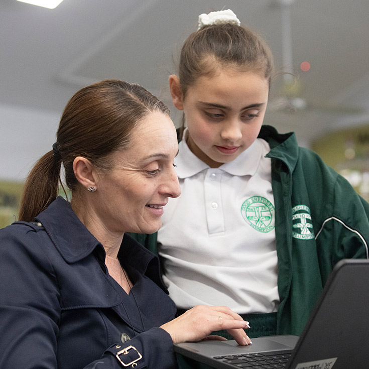 Good Shepherd Primary Plumpton student and teacher