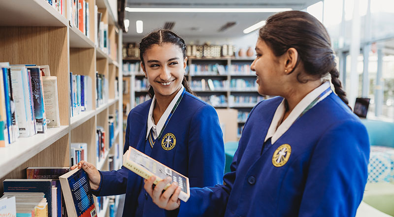 Students in the Nagle College Blacktown school library